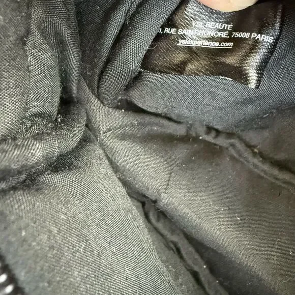 Yves Saint Laurent YSL parfums Black Canvas Logo Wristlet Clutch Bag - Picture 12 of 12